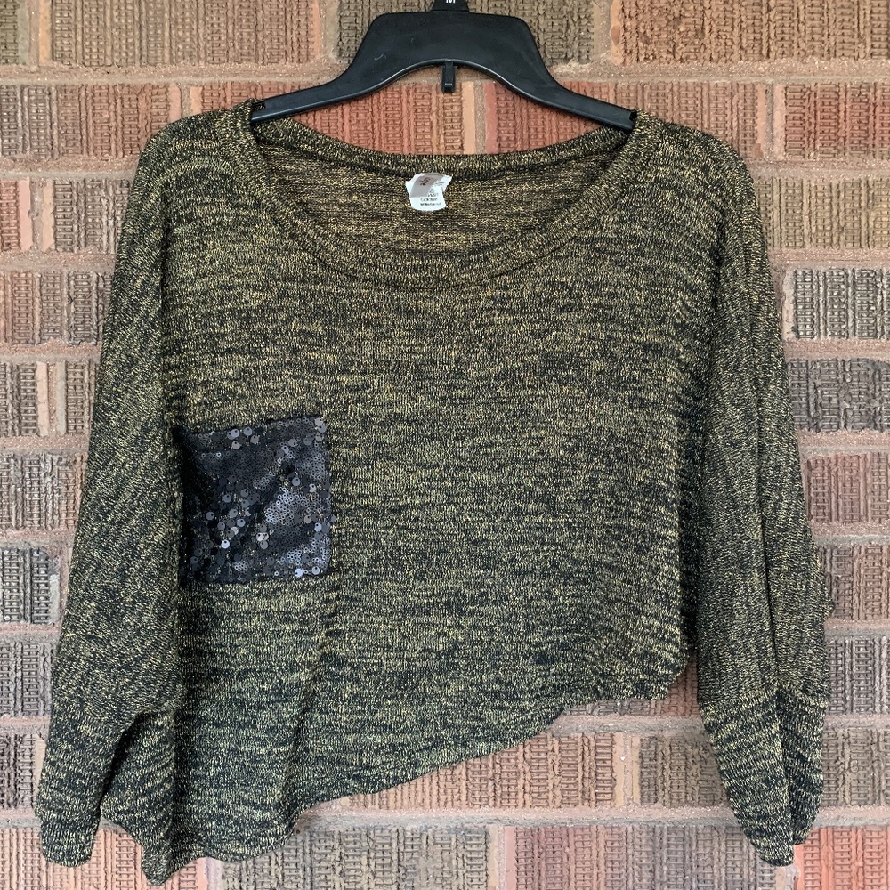 Sequins Asymmetrical Crop Top